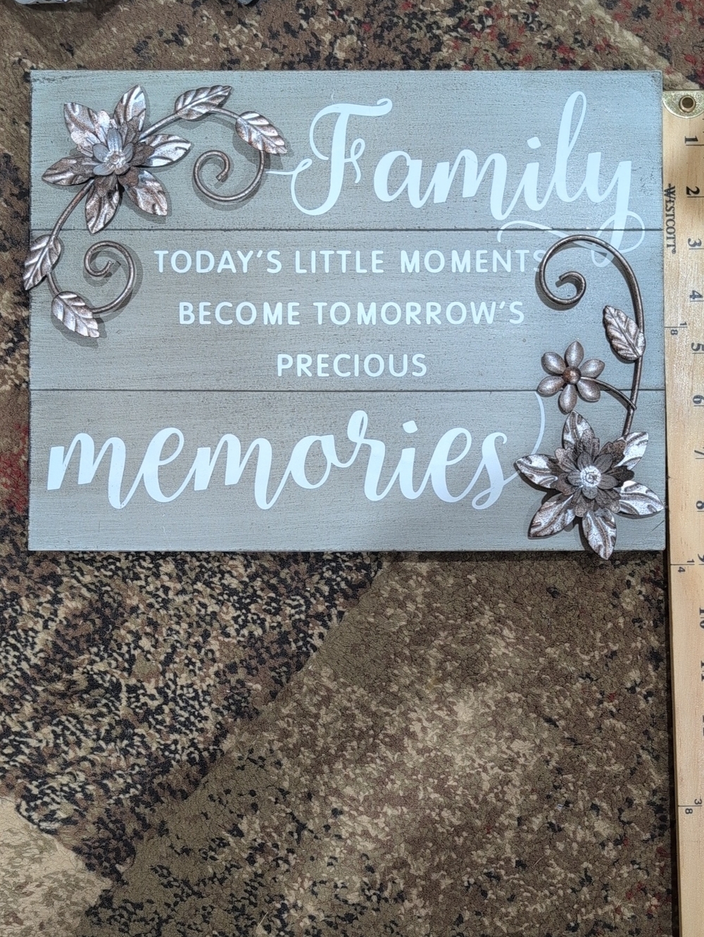 Family Memories Wall Sign - Gray and White Home Accent